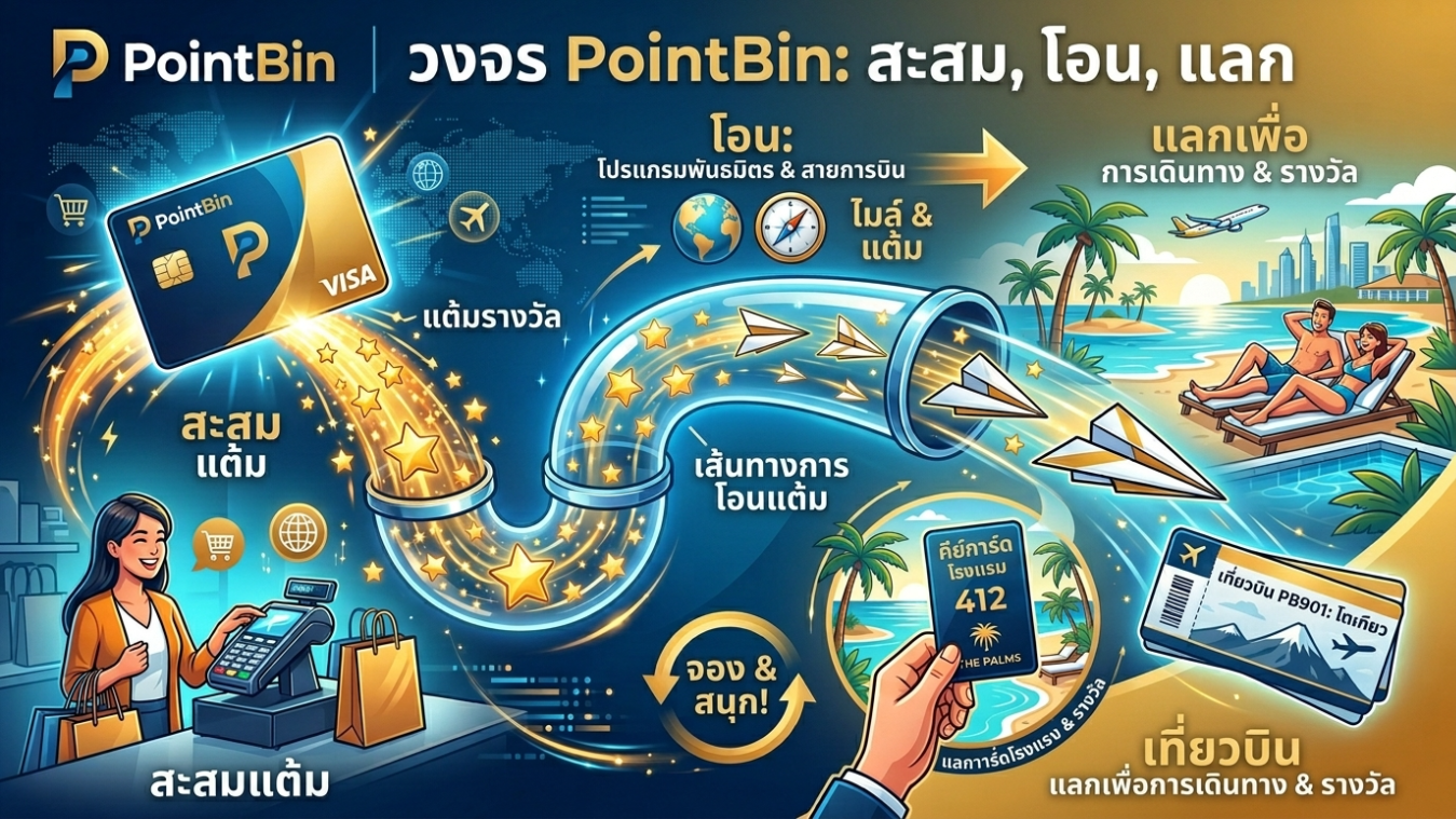 เปลี่ยนแต้มบัตรเครดิตเป็นไมล์และที่พักหรู